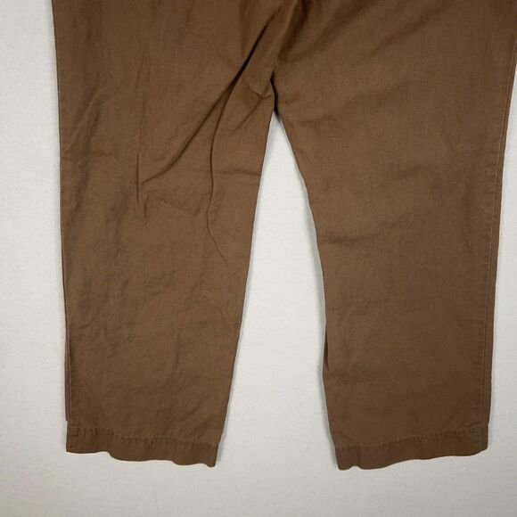 Eddie Bauer Pants Womens 2 Brown Khaki Linen Blend Wide Leg Chino Outdoors - Picture 8 of 15